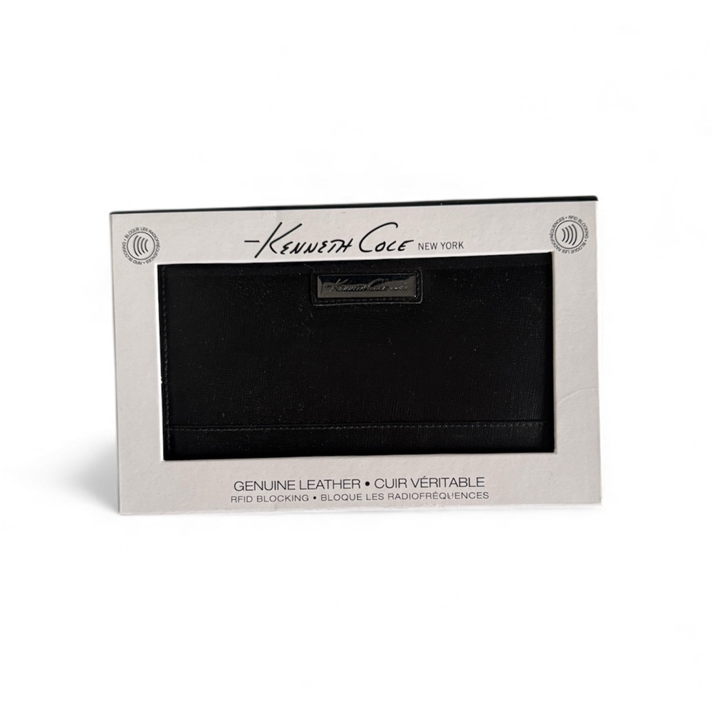 Kenneth Cole Black RFID Leather Card Holder